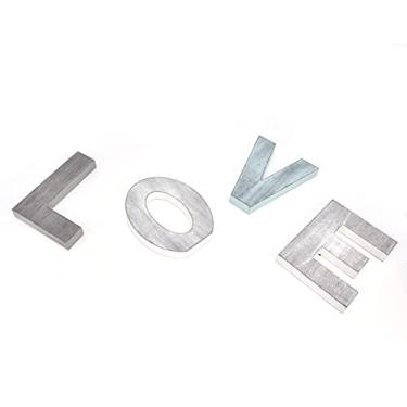 Imagem de Sinal de Amor de Madeira Rústica, Letras Decorativas de Bloco de Madeira Recortadas, Sinais de Palavra de Bloco de Madeira para Decoração de Parede de Amor, Letras de Madeira