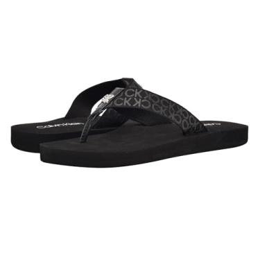 Imagem de Calvin Klein Chinelo Caluha Feminino, Logotipo preto 001, 5