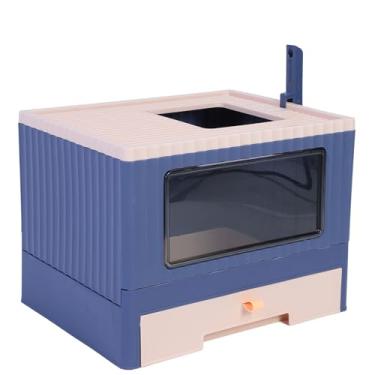 Imagem de Maca para Gatos Dobrável Caixa, Entrada Superior Portátil, Semi-fechada, Controle de Odor, Banheiro para Animais de Estimação à Prova de Vazamentos