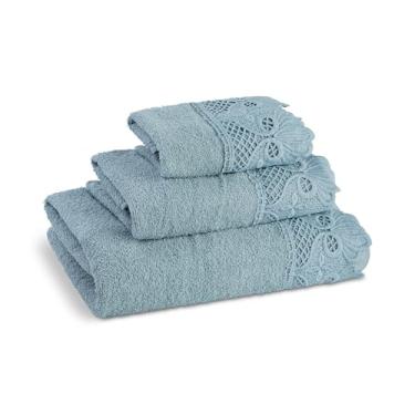 Imagem de Conjunto de 3 peças de toalhas de banho com cadarço para banheiro, toalhas de mão e lavagem, toalhas decorativas elegantes de algodão de pelúcia - banho, lavagem de rosto e corpo, Airbnb Essentials e