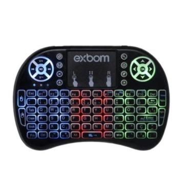 Imagem de Mini Teclado Sem Fio Wireless Smart Tv Cel Touch BK-BTI8LED - Exbom