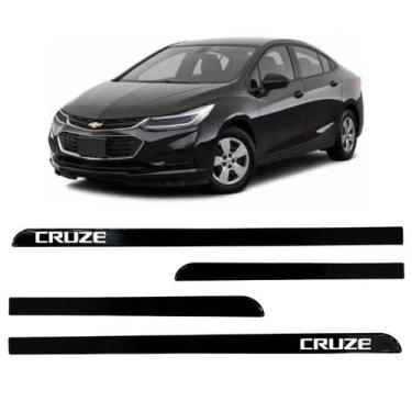 Imagem de Jogo Friso Slim Lateral Chevrolet Cruze Original com Grafia, Ouro Negr