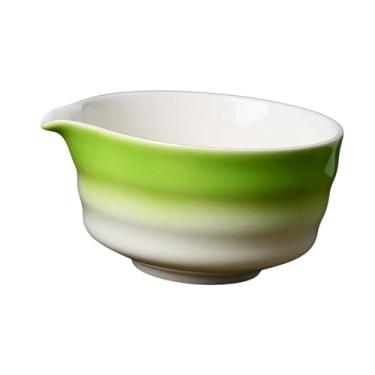 Imagem de IEUDNS Tigela de chá de cerâmica Matcha, acessórios artesanais Chawan Matcha, tigela de mistura Matcha, xícara de chá japonesa para iniciantes, família, Verde