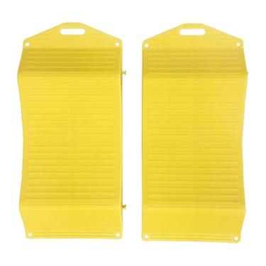 Imagem de QccHieUs 2 Pacotes de Rampas para Proteção de Pneus Planos, Fácil Instalação, Montagens de Pneus Pesados, Rampas de Viagem para Veículos, Amarelo