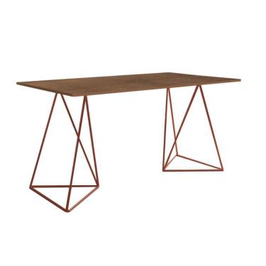 Imagem de Escrivinha Mesa Bela Vista Cobre E Tampo Imbuia - Cor: Marrom