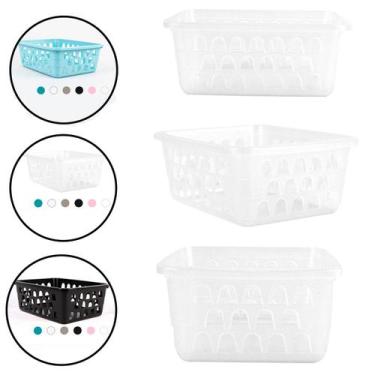 Imagem de Cesto Multiuso Organizador Pequeno 16x12x6Cm Transparente 123Organizei