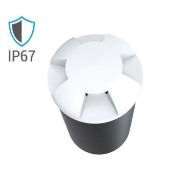 Imagem de Balizador Embutido Solo Branco 4 Faixas Led 1W Azul IP67 Bivolt LM912 