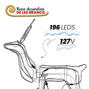 Imagem de Armação Rena Natal de 196 Leds e Movimento 117Cm Altura 110v - Wincy -