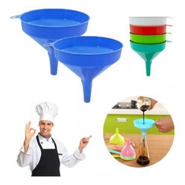 Imagem de Kit 2 Funil Médio De Plástico Universal Pratico 12cm - Goup