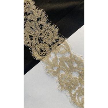 Imagem de Bico de renda chantilly dourado francês