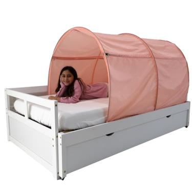 Imagem de AIR FORT Dossel portátil para cama de solteiro original DreamFort - Estrelas que brilham no escuro (bonito em rosa)