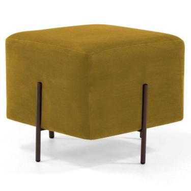 Imagem de Puff Decorativo 45cm Base Aço Status B-279 Veludo Mostarda - Domi, Mos