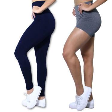 Imagem de Kit 2 peças Calça e Short Heide Ribeiro Legging Basic Malhação, P, Mar