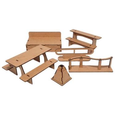 Imagem de Obstáculos para Pista Skate de Dedo Fingerboard Radical Mdf Madeira - 