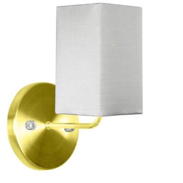 Imagem de Arandela Dourado De Cupula Quadrada Shantung Cinza - MARRYLUZ