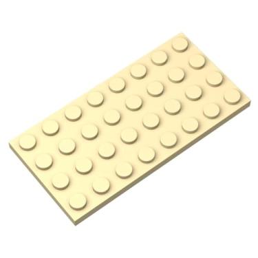 Imagem de Classic Beige Plates Bulk, Beige Plate 4x8, Building Plates Flat 20 Piece, Compatible with Lego Parts and Pieces: 4x8 Beige Plates(Color: Beige)
