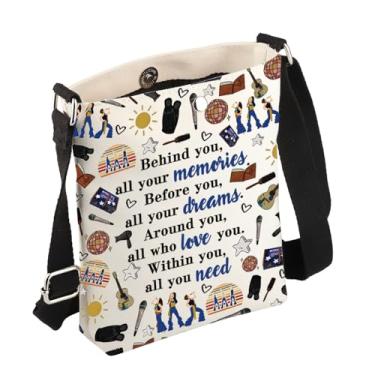 Imagem de FEELMEM Mama Mia Presente Musical Behind You All Your Memories Mamma Broadway Bolsa transversal musical para fãs da Mamma, Bege
