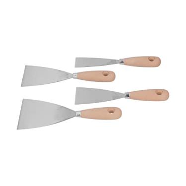 Imagem de Espátula, Reparo de Parede Spackle 4 Peças Raspadores de Espátula Faca de Drywall Faca de Spackle de Aço Inoxidável Ferramenta Raspadora de Metal para Acabamento de Drywall,