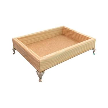 Imagem de Bandeja Retangular sem Alça 18,5x14,5x3 Madeira Pinus 10mm com Pezinho