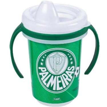 Imagem de Caneca Palmeiras Trio Copo Infantil Não Vaza Atóxico 330ml - Plasutil