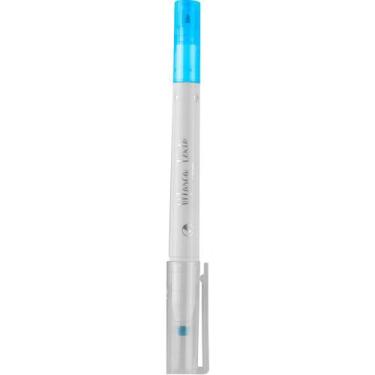 Imagem de Marca Texto Pastel Ponta Dupla com Carimbo - BRW, (AZUL-FLOR)