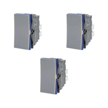 Imagem de Kit 3 Módulo Interruptor Simples Cinza Pial Plus+ 611010CZ - Legrand