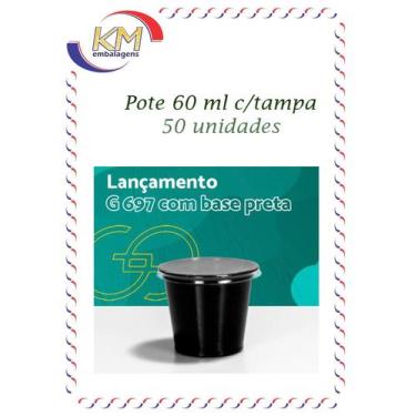 Imagem de Pote 60 ml c/tampa 50 unidades- molho, doces, sobremesas, molheira del