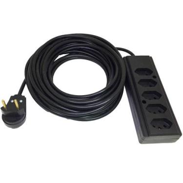 Imagem de Extensão Elétrica 10a 1 Metro 5 Tomadas Cabo Pp 2x1,5mm - Lisse Online