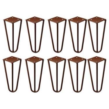 Imagem de Kit 10 Pés de Metal 15 CM Hairpin Legs Mesas de Centro Puffs Bronze G4