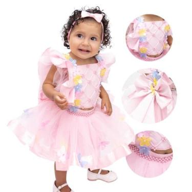 Imagem de Vestido Para Bebês Rosa Bolo Fofo - Coloribaby, 2 anos