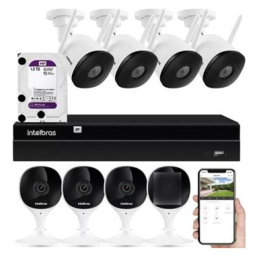 Imagem de Kit 8 Câmeras Wifi Full Hd Interna E Externa C/ Nvd E Hd 1tb - Intelbr