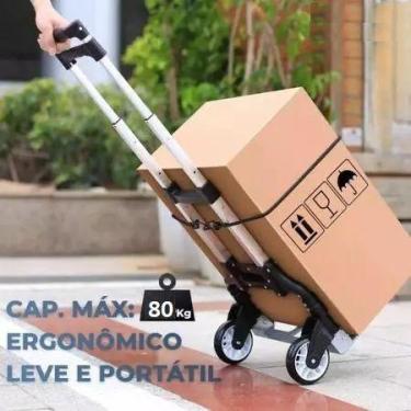 Imagem de Carrinho de Mão de Alumínio Dobrável para Carga 80Kg - Globalmix