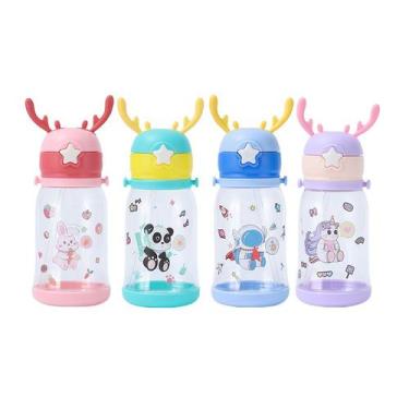 Imagem de Garrafa Squeze Alce Infantil BPA FREE Enfeites Adesivo 600ml - IMPORTA