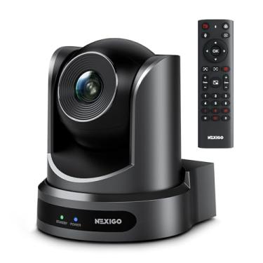 Imagem de Sistema de câmera PTZ NexiGo Zoom óptico de 10x, controle remoto, saída USB e foco automático para transmissão ao vivo, reuniões, igrejas, educação, conferências, OBS/Zoom/Skype, fácil configuração