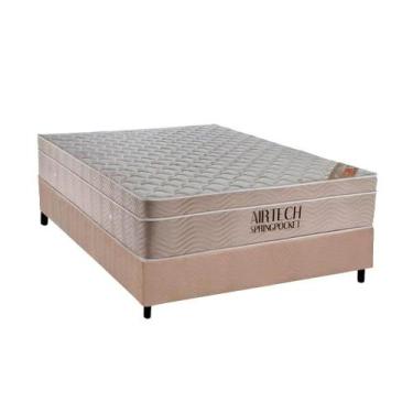 Imagem de Conjunto Box Casal: Colchão Molas Ortobom Ensacadas Airtech + Base CRC