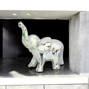 Imagem de Enfeite Elefante Metalizado Dourado Prata Rose Decoração Elegante Cois