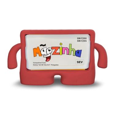 Imagem de Capinha Infantil Mãozinha Compatível Com Tablet Galaxy Tab A8 Tela 8.0'' T290 T295 - Capa Anti Impacto (Vermelho)