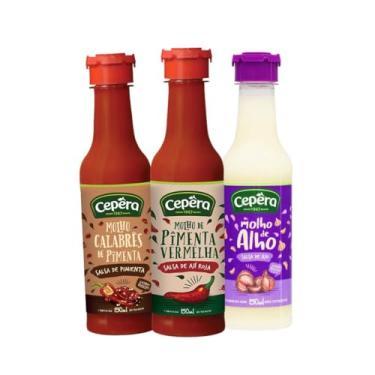 Imagem de Molho de Pim Vermelha, Pim Calabresa e Alho - Kit 3 de cada