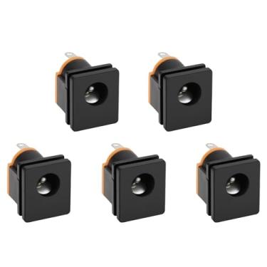 Imagem de eMagTech 5 peças 5,5 x 2,1 mm DC 30 V/0,5 A tomada de entrada de energia adaptador conector soquete de substituição 3 pinos DC compatível com pedais de efeito Boss