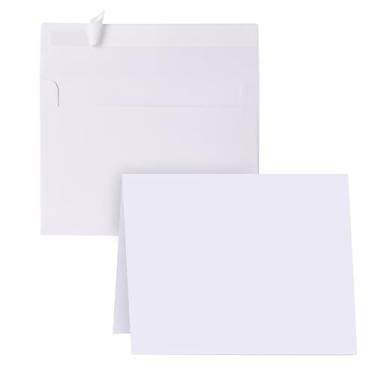 Imagem de Cartões e envelopes em branco 10 x 15 cm, pacote com 30 cartões de convite brancos com 30 unidades, tamanho A4, cartões autoselados de agradecimento com envelopes para todas as ocasiões, faça você