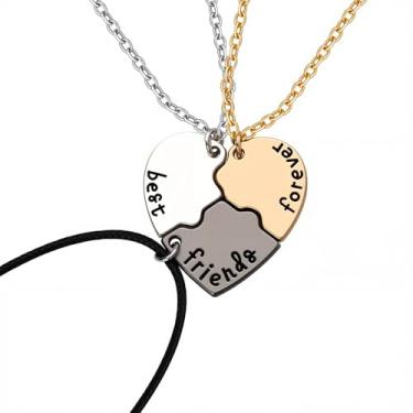Imagem de Colar de quebra-cabeça Best Friend Friendship para 3 irmãs, presente de aniversário para irmã mais velha do meio, para 3 4 amigas, Small, Zinco, Sem Pedra Preciosa
