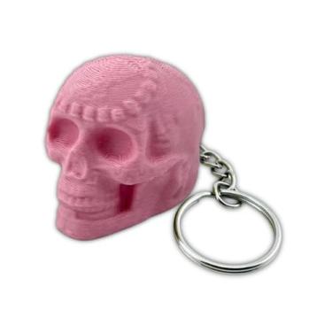 Imagem de Delta Loom Chaveiro realista Asteca Apito da Morte Autêntico Gritos Humanos Mais de 125 decibéis, Ideal para Autodefesa (Rosa)