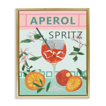 Imagem de Stupell Industries Aperol Tropical Cocktail Gold Floater Framed Canvas Wall Art Design por Melissa Wang, 25 x 31