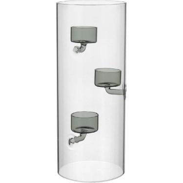 Imagem de CASTIÇAL 3 VELAS BOROSSILICATO 30x12x12cm TRANSPARENTE DECORATIVO PORTA VELAS