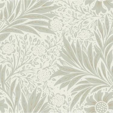 Imagem de VEELIKE Papel de parede floral de calêndula bege creme descascar e colar papel de parede vintage William Morris para quarto banheiro 48 cm x 395 cm papel de parede botânico removível papel de contato