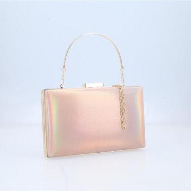 Imagem de Bolsa Festa Dourada com Alça Removível - BAUARTE, Rose