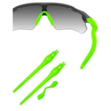 Imagem de HILEEN Óculos de sol de substituição verde brilhante para óculos de sol Oakley Radar EV Path Pitch Advancer - verde