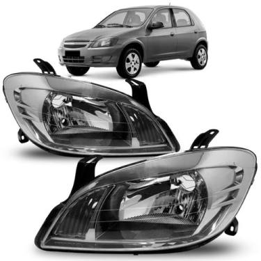Imagem de Farol chevrolet celta prisma 2007 2008 2009 2010 2011 2012 fumê claro 