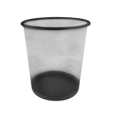 Imagem de Lixeira Telada de Metal 10L Preta para Escritório Cozinha Banheiro Com