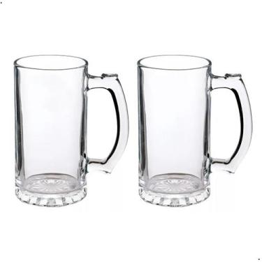 Imagem de 2 Canecas Chopp Cerveja Bar Restaurante Vidro Grande 510ml - Kehome